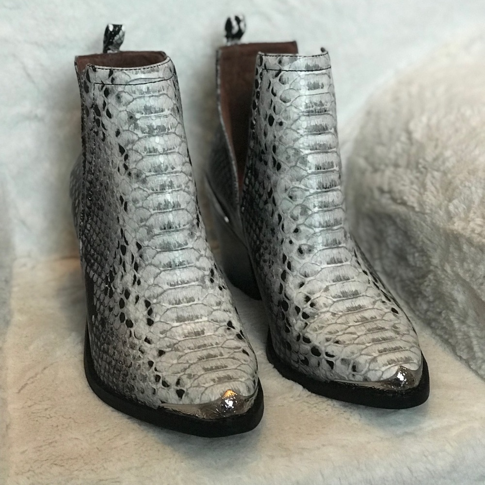 Jeffrey Campbell Cromwell Snake Ankle Boots